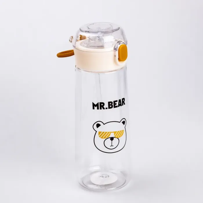 Бутылка Bear Fashion Plastic Cup 600 мл коричневая (HP28496E) - изображение 2