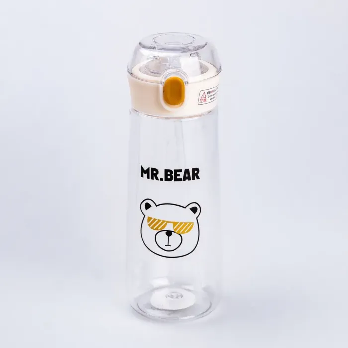 Бутылка Bear Fashion Plastic Cup 600 мл коричневая (HP28496E) - изображение 3