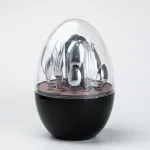 Набір столових приладів на 6 персон із нержавіючої сталі 24 штуки з підставкою "Яйце" Чорний (HP78811)