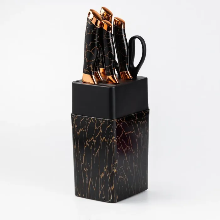 Набор кухонных ножей 5 штук + ножницы на подставке (HP27478B) - изображение 7