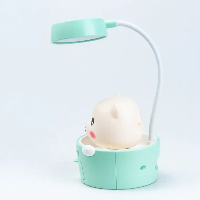 Дитяча настільна лампа світильник з точилкою для олівців "Ведмедик" Зелена (HP12268B) - зображення 4