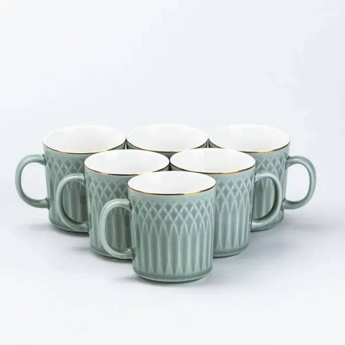 Чайный сервиз на подносе 6 чашек и заварочный чайник (HP6168) - изображение 4