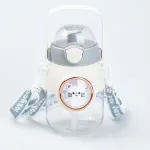 Пляшка для води з трубочкою 820 мл дитяча фляга прозора для напоїв з дозатором і ручкою (HPGM2217G)