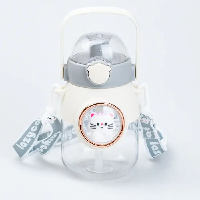 Бутылка для воды с трубочкой 820 мл детская прозрачная фляга для напитков. - изображение 1