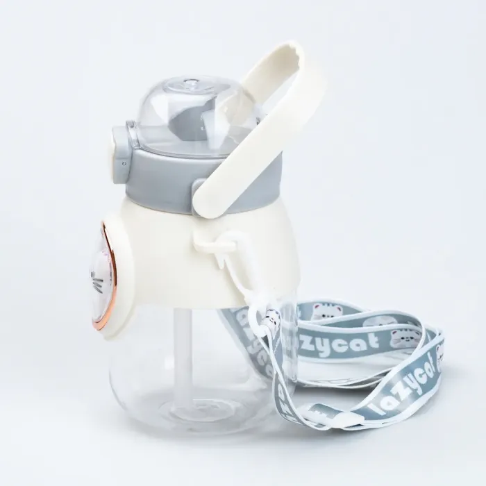 Бутылка для воды с трубочкой 820 мл детская прозрачная фляга для напитков. - изображение 3