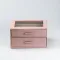 Скринька органайзер для прикрас біжутерії прямокутна на два яруси з екошкіри 24.5 х 17.5 х 14 см Пудрова (HP47614P)