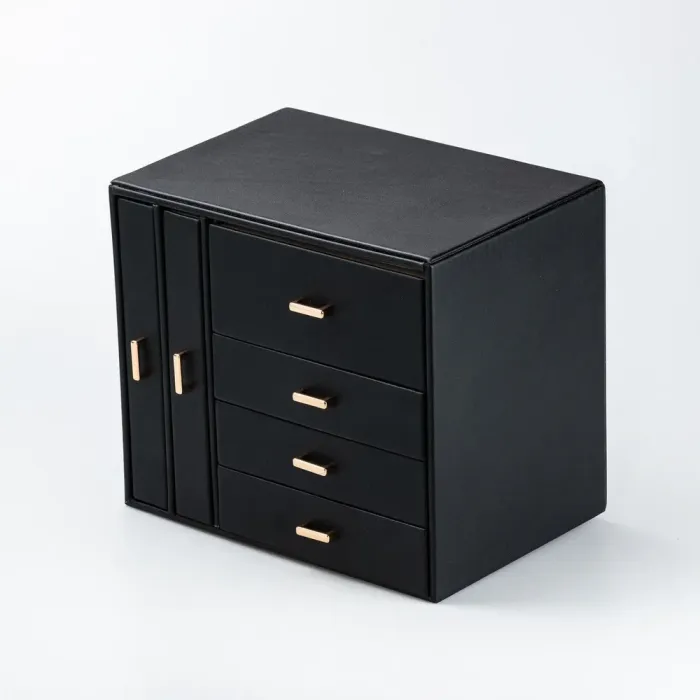 Скринька органайзер для ювелірних прикрас біжутерії 23 х 17.5 х 26 см Чорна (HP47626B) - зображення 5