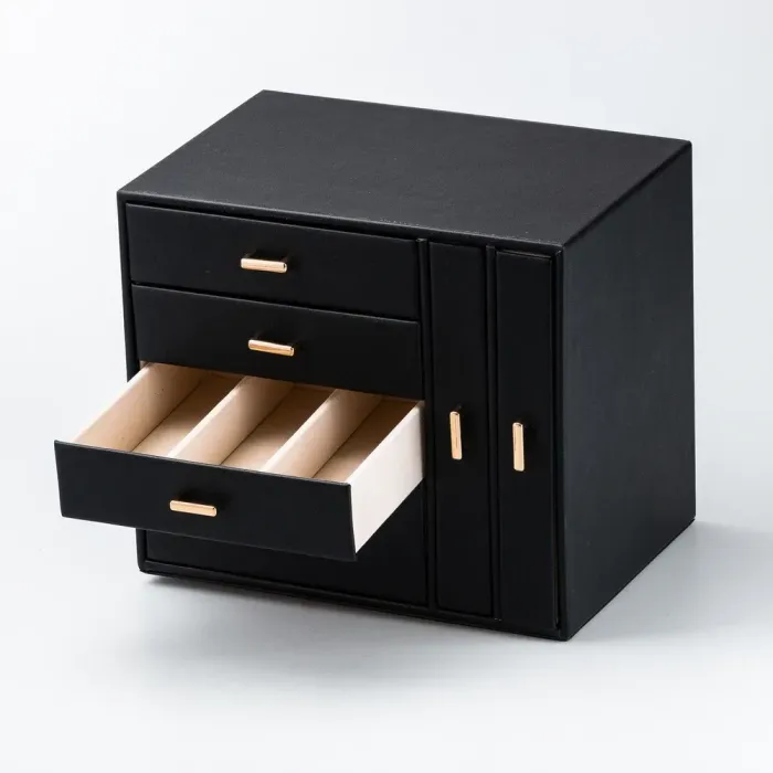 Скринька органайзер для ювелірних прикрас біжутерії 23 х 17.5 х 26 см Чорна (HP47626B) - зображення 9