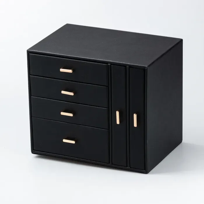 Скринька органайзер для ювелірних прикрас біжутерії 23 х 17.5 х 26 см Чорна (HP47626B) - зображення 7