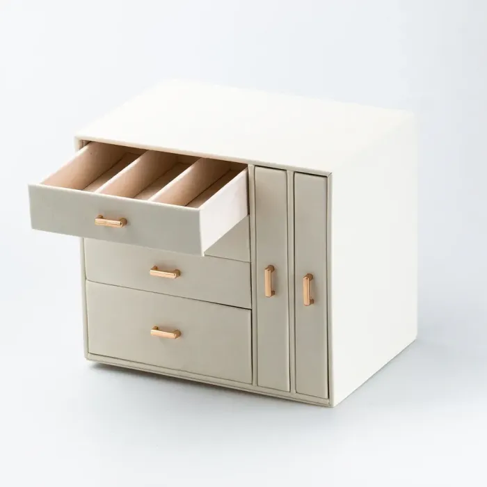 Ящик органайзер для ювелирных украшений бижутерии 23 х 17.5 х 26 см Белый (HP47626W) - изображение 3