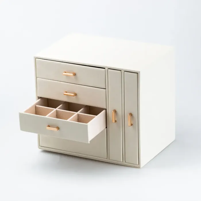 Ящик органайзер для ювелирных украшений бижутерии 23 х 17.5 х 26 см Белый (HP47626W) - изображение 6