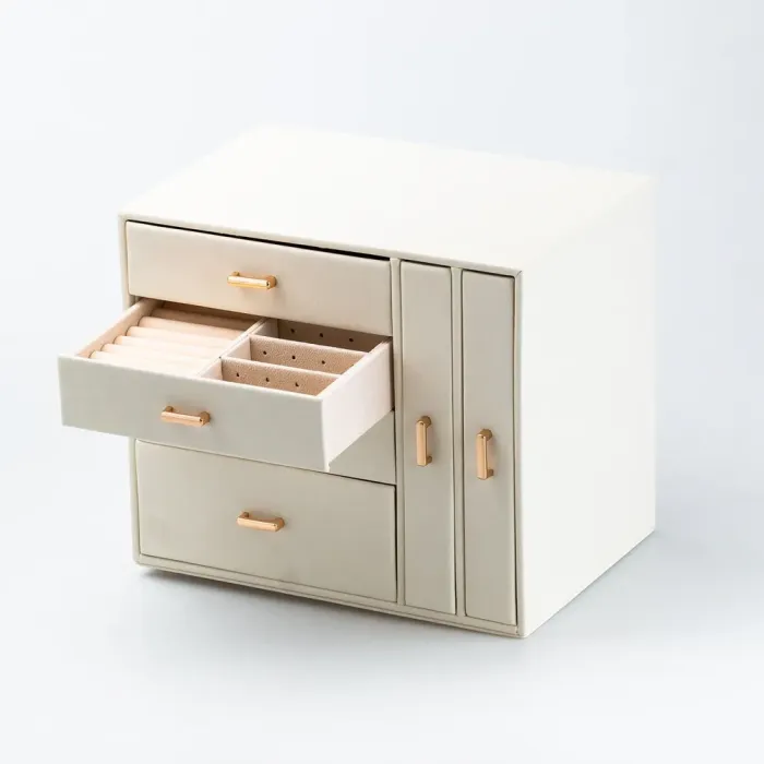 Ящик органайзер для ювелирных украшений бижутерии 23 х 17.5 х 26 см Белый (HP47626W) - изображение 7