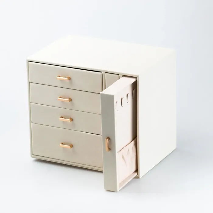 Ящик органайзер для ювелирных украшений бижутерии 23 х 17.5 х 26 см Белый (HP47626W) - изображение 5