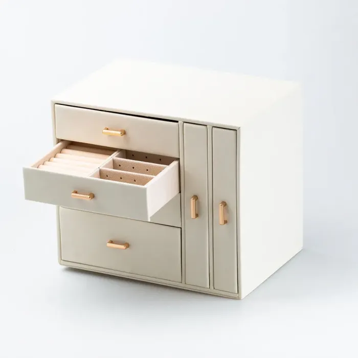 Ящик органайзер для ювелирных украшений бижутерии 23 х 17.5 х 26 см Белый (HP47626W) - изображение 8