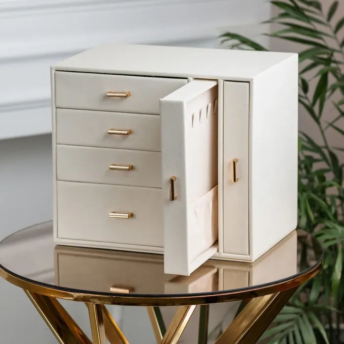 Ящик органайзер для ювелирных украшений бижутерии 23 х 17.5 х 26 см Белый (HP47626W) - изображение 10