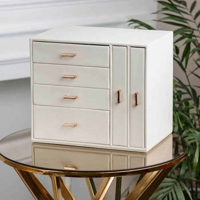 Ящик органайзер для ювелирных украшений бижутерии 23 х 17.5 х 26 см Белый (HP47626W) - изображение 1