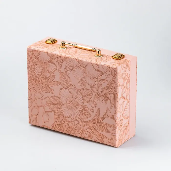 Скринька органайзер для прикрас біжутерії прямокутна з дзеркальцем валіза з екошкіри Рожева (HP47613P) - зображення 7
