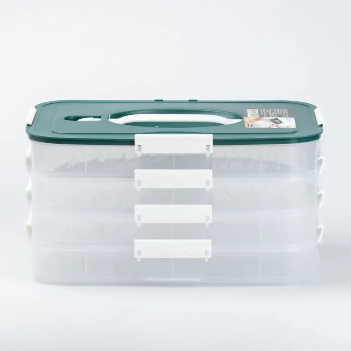Контейнер для їжі багаторівневий для заморожування та зберігання продуктів у холодильнику 16.5 см Зелений (HP50656GR) - зображення 1