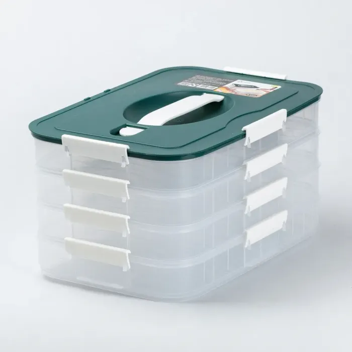 Контейнер для їжі багаторівневий для заморожування та зберігання продуктів у холодильнику 16.5 см Зелений (HP50656GR) - зображення 2