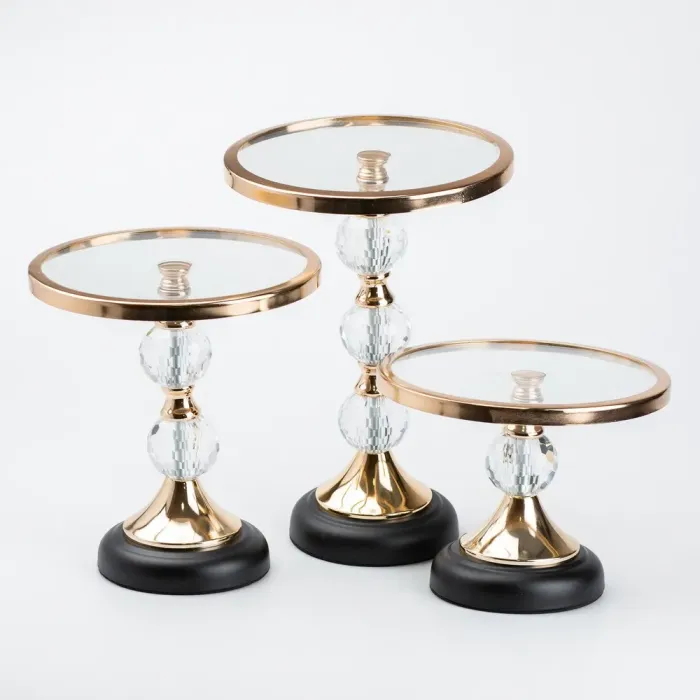 Тортівниця на ніжці набір 3 штуки 28 см • 22 см • 15.5 см підставка для торта (HP48632) - зображення 1