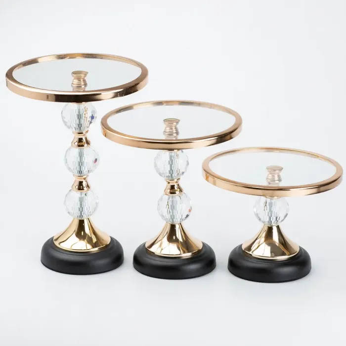 Тортівниця на ніжці набір 3 штуки 28 см • 22 см • 15.5 см підставка для торта (HP48632) - зображення 4