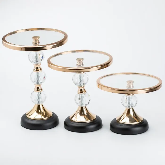 Тортівниця на ніжці набір 3 штуки 28 см • 22 см • 15.5 см підставка для торта (HP48632) - зображення 5