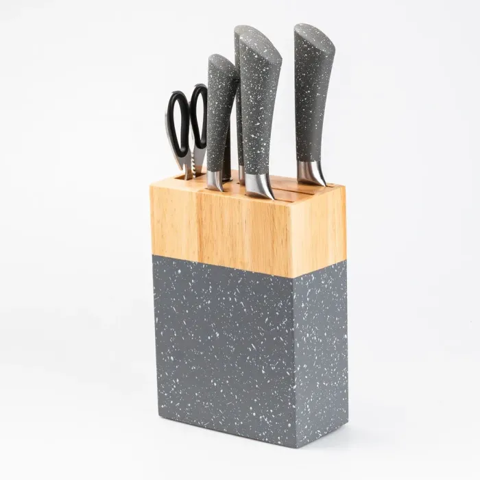 Набор кухонных ножей 5 штук мусат на подставке Серий (HP27479C) - изображение 4