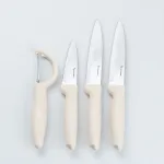 Набір кухонних ножів 3 штук + овочечистка Білий (HP27480W)