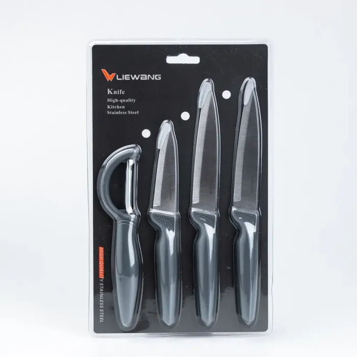 Набор кухонных ножей 3 штук + овощечистка Серый (HP27480C) - изображение 2