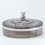 Цукерниця пластикова на 4 відділення менажниця діаметр 26 см Сіра (HP48629S)