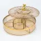 Цукерниця пластикова на 4 відділення менажниця діаметр 26 см Золота (HP48629G)