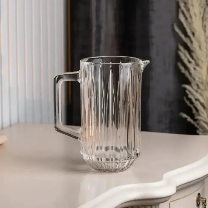 Кружка стеклянная с ручкой для напитков прозрачная (HP516) - изображение 1