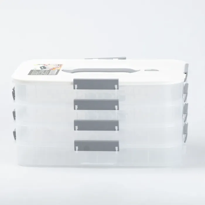 Контейнер для їжі багаторівневий для заморожування та зберігання продуктів у холодильнику 16.5 см Білий (HP50656W) - зображення 1