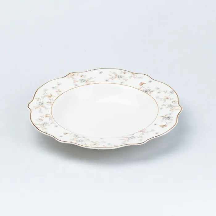 Столовий сервіз тарілок 24 штуки керамічних на 6 персон Білий з квітами (HP23411) - зображення 2