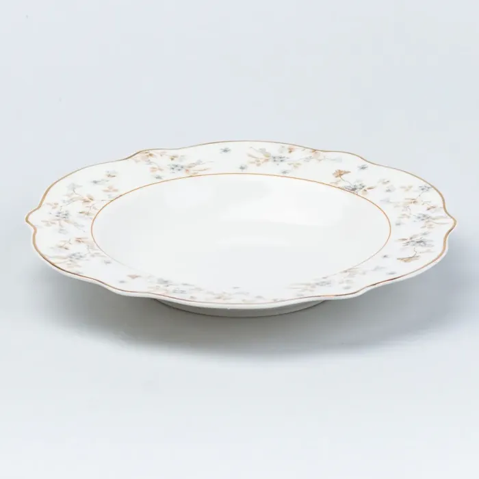 Столовий сервіз тарілок 24 штуки керамічних на 6 персон Білий з квітами (HP23411) - зображення 3