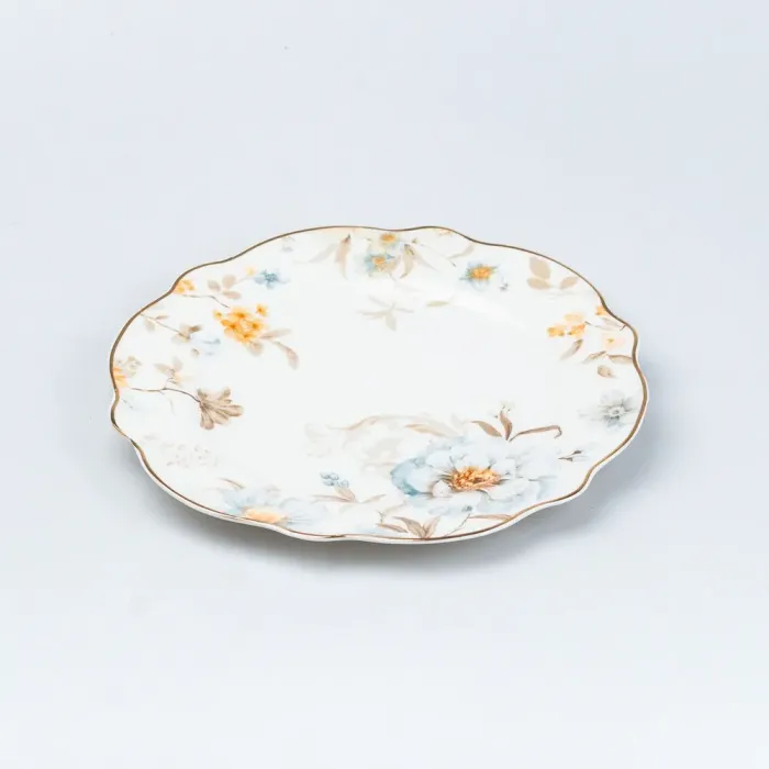 Столовий сервіз тарілок 24 штуки керамічних на 6 персон Білий з квітами (HP23411) - зображення 4