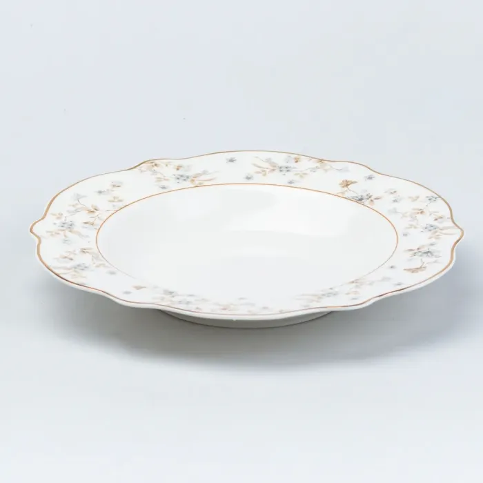 Столовий сервіз тарілок 24 штуки керамічних на 6 персон Білий з квітами (HP23411) - зображення 6