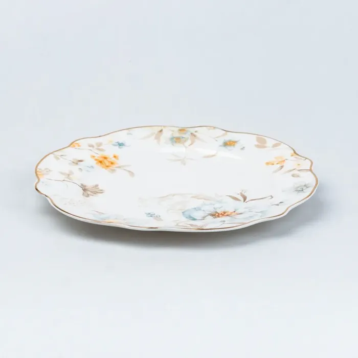 Столовий сервіз тарілок 24 штуки керамічних на 6 персон Білий з квітами (HP23411) - зображення 5