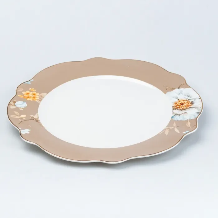 Столовий сервіз тарілок 24 штуки керамічних на 6 персон Білий з квітами (HP23411) - зображення 9