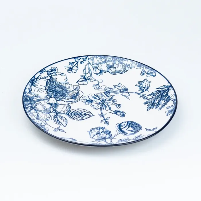 Столовий сервіз тарілок 24 штуки керамічних на 6 персон Синій (HP23416) - зображення 7