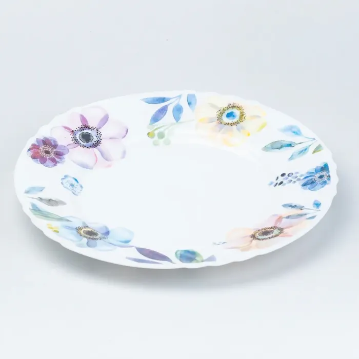 Столовий сервіз тарілок 24 штуки керамічних на 6 персон білий квіти (HP23408) - зображення 2