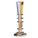 Підсвічник склянний високий 25 см Золотистий (HP36555M)