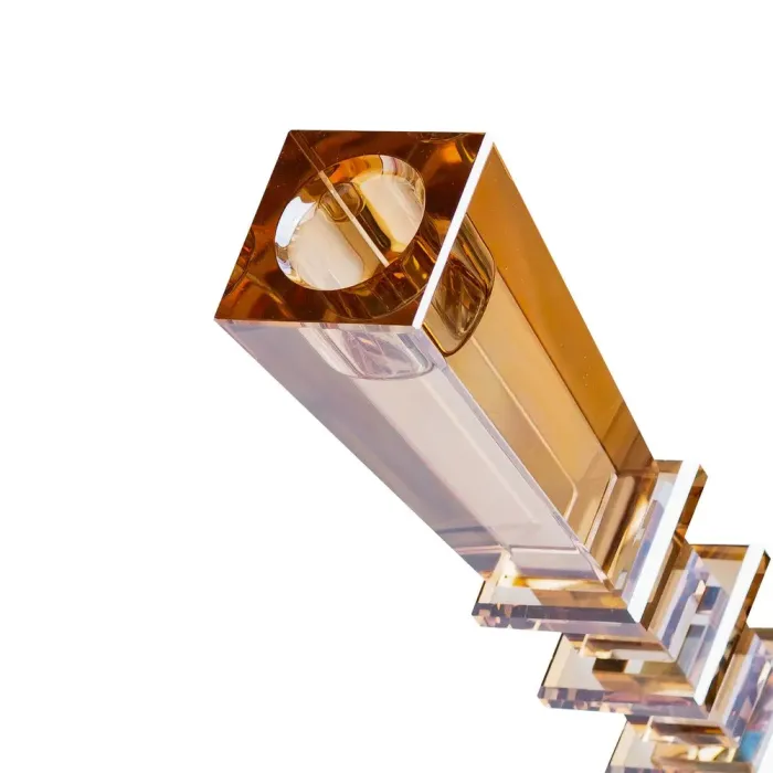 Підсвічник склянний високий 25 см Золотистий (HP36555M) - зображення 3