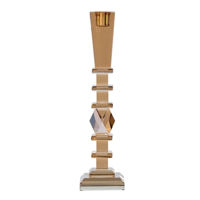 Оригінальний Підсвічник скляний високий 28см Золотистий (HP36555L) - зображення 2