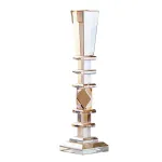 Оригінальний Підсвічник скляний високий 28см Золотистий (HP36555L)