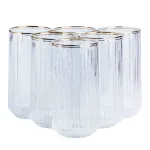 Набір стаканів для води та соку висока скляна прозора (HP552)