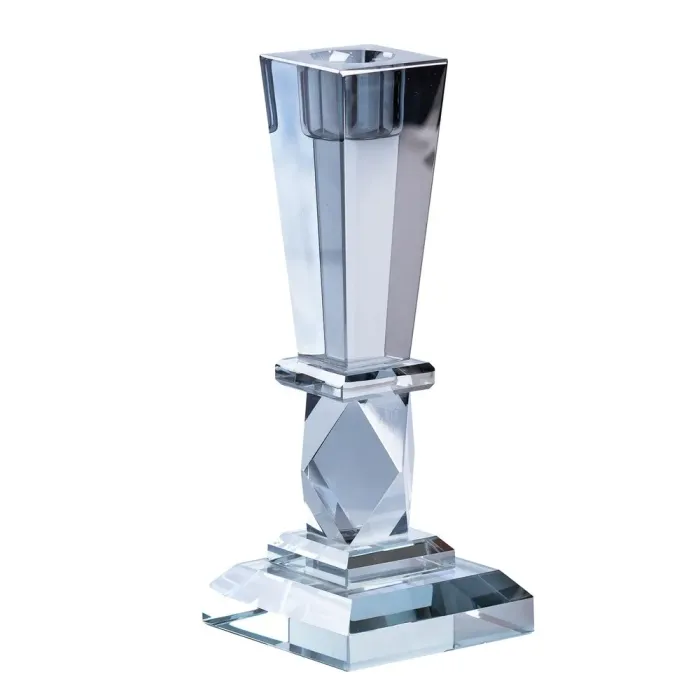 Підсвічник скляний високий 22 см Сірий (HP36556S) - зображення 1