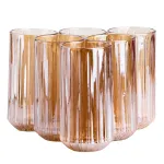 Склянка для води та соку високий прозорий із помаранчевим відтінком (HP525)