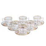 Чашки зі блюдцем скляні прозорі набір на 6 осіб (HP570)