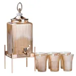 Лимонадниця на металевій підставці з краном для напоїв в комплекті з 6-ма склянками (HP4167)